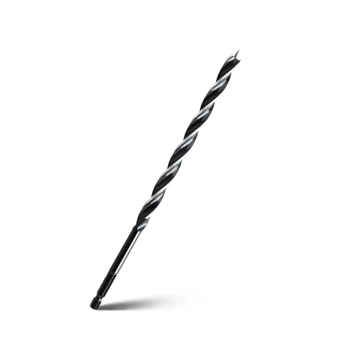 Miniatura 9 de Broca de taladro de barrena de 1-1/2" x 6" para madera, vástago hexagonal de tres estrías, broca de barrena larga para madera blanda y dura, tocón