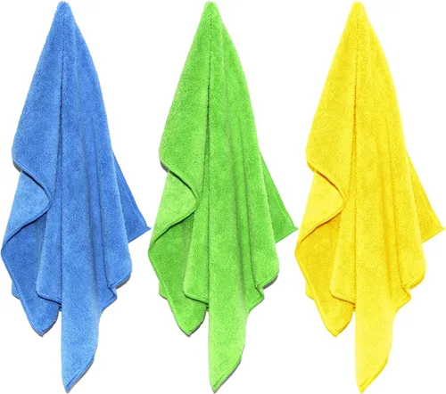Miniatura 2 de POLYTE Toalla de limpieza de microfibra (16 x 24 pulgadas, paquete de 18, azul, verde, amarillo)