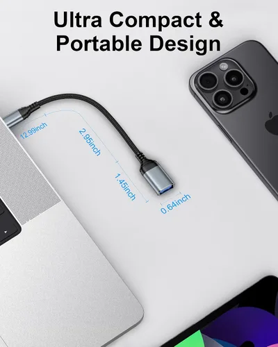 Miniatura 2 de AILKIN Adaptador USB C a USB 3.0, adaptador OTG para Android, USB C macho a USB hembra OTG cable para iPhone 17/17e/17Pro/Air/16 Pro/16e/16/15 Pro