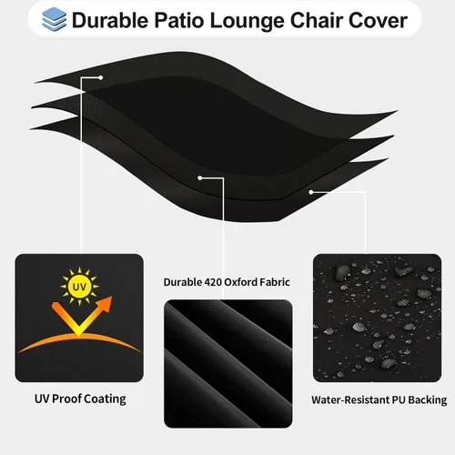 Miniatura 3 de OutdoorLines Funda Impermeable para Tumbona de Patio para Exteriores - Fundas para Tumbonas Resistentes a los Rayos UV, Resistentes a la Intemperie