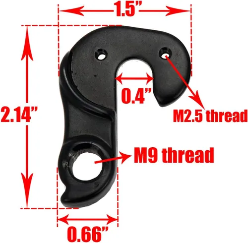 Miniatura 2 de 2 piezas universal de bicicleta desviador de bicicleta percha marco engranaje gancho cola, negro