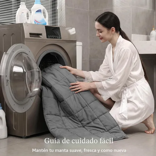 Miniatura 7 de Smart Queen Manta con peso de 5 libras (41 x 60 pulgadas, gris) Manta pesada de enfriamiento suave para dormir, transpirable comodidad durante todas