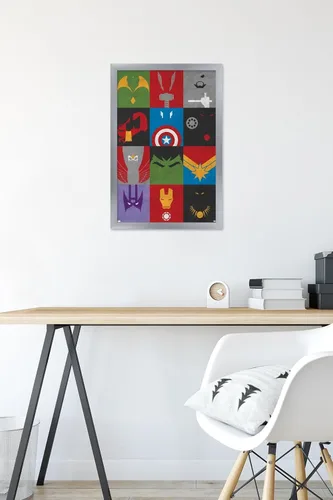 Miniatura 6 de Trends International Marvel Comics-Avengers-Minimalist Grid Mount Póster de pared Versión con marco plateado