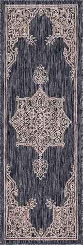 Miniatura 9 de Unique Loom Outdoor Traditional Collection Alfombra de Área - Antique (Corredor de 2' x 6' 1", Gris Carbón/Natural)