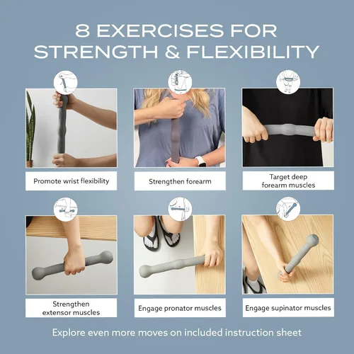 Miniatura 7 de PT Pro Entrenador de codo de tenis para terapia física, agarre texturizado, alivio del dolor de codo, barra de resistencia para tendinitis y codo