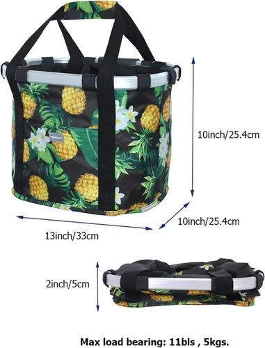 Miniatura 4 de RAYMACE Cesta de bicicleta para perros, cesta para manubrio de bicicleta delantera, plegable, desmontable, de liberación rápida, fácil de instalar