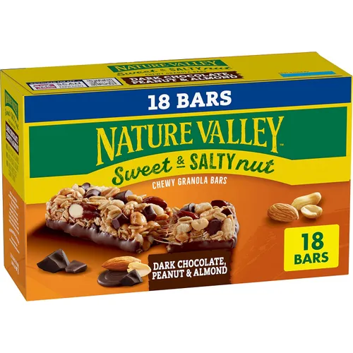 Miniatura 15 de Nature Valley Barras de granola de nueces dulces y saladas, chocolate oscuro cacahuate almendra, 6 barras, 7.2 oz