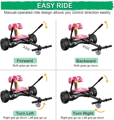 Miniatura 6 de CBD Accesorio de asiento para aeropatineta, accesorio de Go Kart para niños y adultos, traje ajustable de 6.5 pulgadas, 8 pulgadas/10 pulgadas