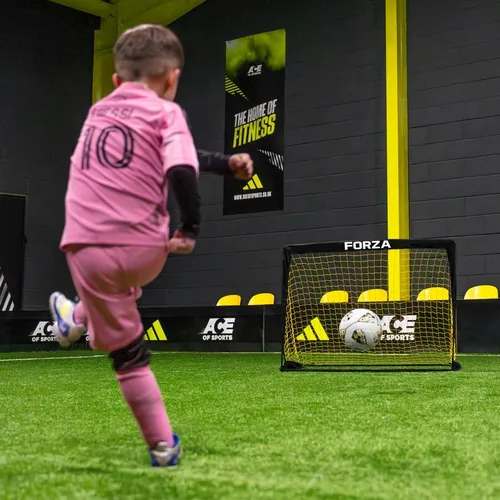 Miniatura 9 de FORZA Portería de fútbol cuadrada desplegable [4 tamaños] Postes portátiles para práctica de tiro para niños – Pop-Up en minutos Un solo o par