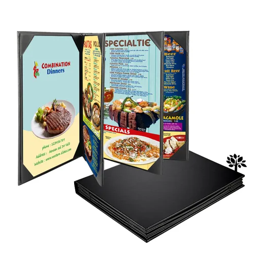 Miniatura 11 de Fundas de cuero para menú con madera fuerte en el interior para 8.5 x 11 pulgadas, soporte de cuero para menú de una sola vista para restaurante