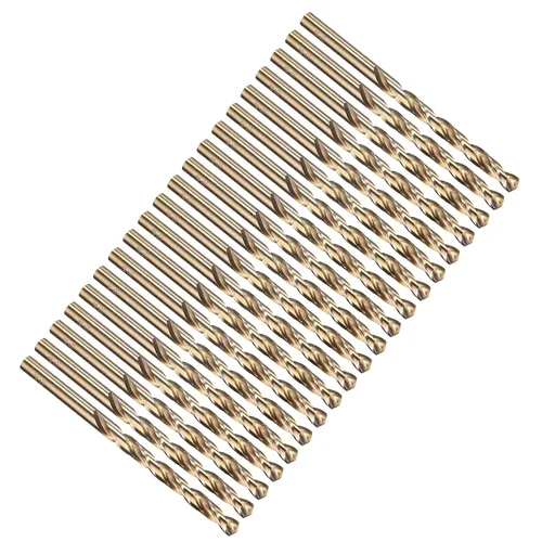 Miniatura 135 de PATIKIL Broca Jobber de 0.039 in, vástago recto M35 cobalto 5% acero de alta velocidad 135° acabado dorado para metal duro de acero inoxidable - 2