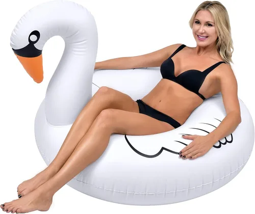PartyTube Gofloats, balsa inflable con forma de cisne, flotador con estilo (para niños y adultos)