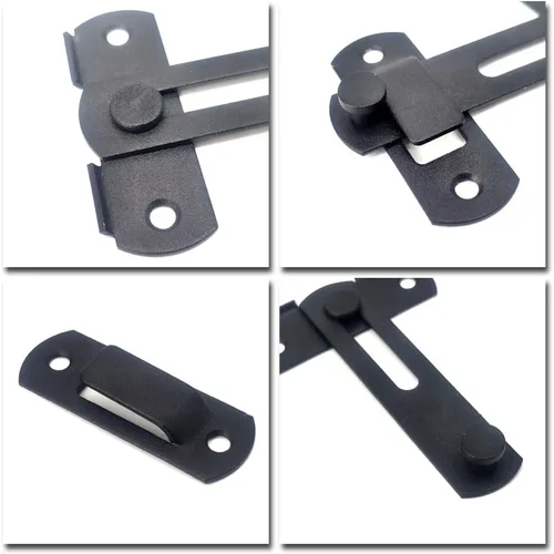 Miniatura 5 de Cerradura de puerta de granero, paquete de 2 cerraduras de puerta corredera de granero de 4 x 2-3/4 pulgadas, pestillo de puerta para puerta