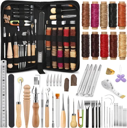 Miniatura 10 de 424 herramientas de trabajo de cuero, herramientas de cuero, kit de herramientas de cuero, herramienta de perforación de agujeros de cuero