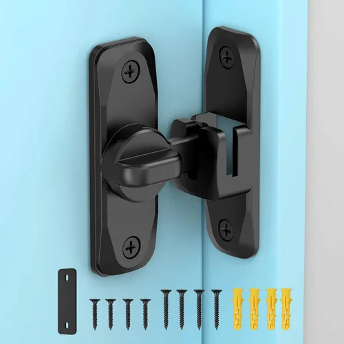 Cerradura de puerta de granero, cerraduras de puerta abatible de 90/180 grados, pestillo de puerta deslizante para proteger la privacidad para