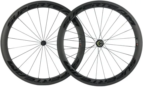Miniatura 12 de Superteam Ruedas de Bicicleta de Carretera de Fibra de Carbono 700C, Juego de Ruedas Clincher de 50mm, Mate de 23 de Ancho Amarillo fluorescente