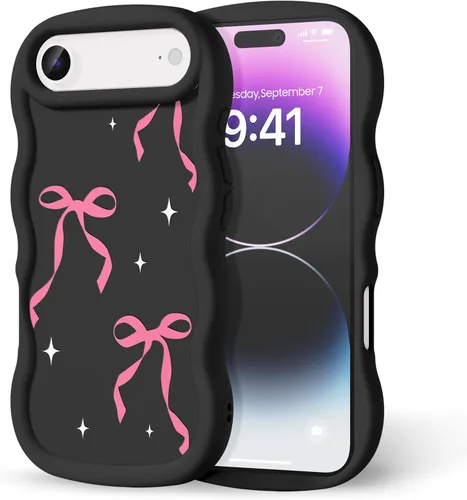 Miniatura 225 de Compatible con iPhone SE/8/7 Funda para Mujeres y Niñas, Marco Ondulado Rizado con Patrón Lindo, Estética Delgada Suave Silicona TPU Parachoques