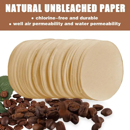 Miniatura 2 de CEYAZYE 200 piezas de papel de filtro de café redondo, filtros de café desechables de 2.205 in, filtro de cafetera Moka para máquina de espresso