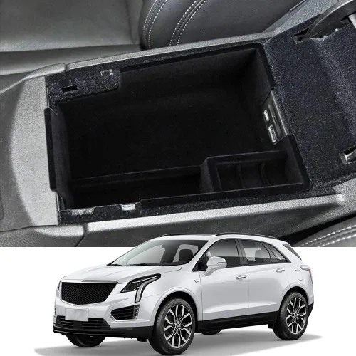 Miniatura 9 de Para Cadillac XT5 XT6 accesorios Caja de almacenamiento de consola central compatible con 2023 2022 2021 2020 2019 2018 2017 2016/2023-2020 Insertar