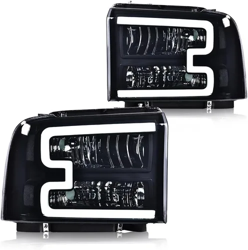 Miniatura 13 de G-PLUS - Conjunto de faros delanteros, Compatible con Ford F250 F350 Super Duty 2005-2007, Faros delanteros de parachoques, lente esmerilada