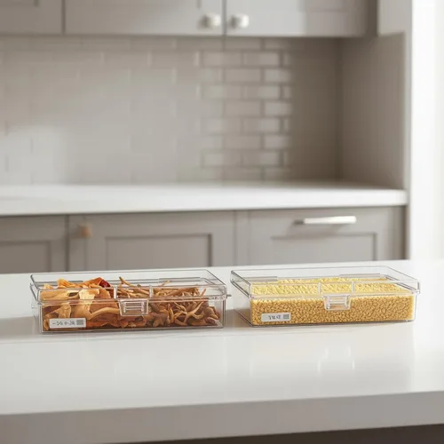 Miniatura 7 de Goodma 8 contenedores rectangulares vacíos de plástico transparente con tapas con bisagras para objetos pequeños y otros proyectos de manualidades
