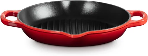 Miniatura 2 de Le Creuset Parrilla redonda profunda de hierro fundido esmaltado, 9.75 pulgadas, color cereza Cerise