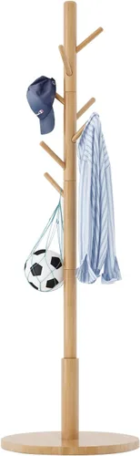 Miniatura 10 de Aibiju Perchero independiente, árbol de abrigo con 2 varillas principales y diseño estable, percheros para colgar abrigos, ropa, trajes, chaqueta
