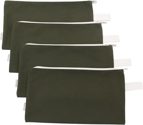 Estuches con cierre para organización de herramientas de Augbunny, 100 % algodón, 16 onzas, ultrarresistentes, multiusos, de lona, 4 unidades Verde