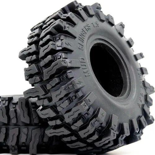 Miniatura 2 de HOBBYSOUL 2 unidades RC 1.9 Mud Slingers neumáticos suaves pegajosos 4.724 in de alto para 1/10 Mud Rock Crawler Traxxas TRX4 / Axial SCX10 90047