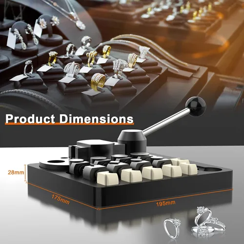 Miniatura 4 de JAZORR Herramienta de doblado de anillos, doblador de anillos con troqueles de nailon, herramienta de medición de anillo, herramienta multifuncional