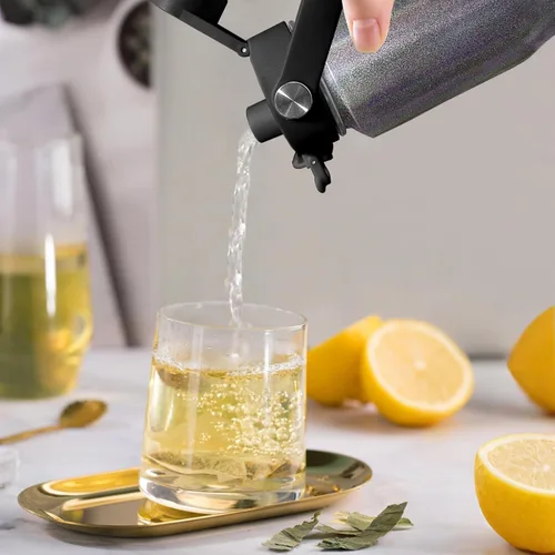 Miniatura 7 de SENDESTAR Botella de agua de acero inoxidable de 40 onzas (fría durante 48 horas, caliente durante 24 horas), botella aislada al vacío de doble Gris