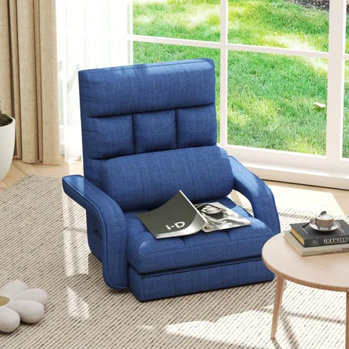 Miniatura 12 de WAYTRIM Sillón para interiores de 6 posiciones, silla de piso para juegos para adolescentes y adultos, sofá perezoso para mascotas con reposabrazos