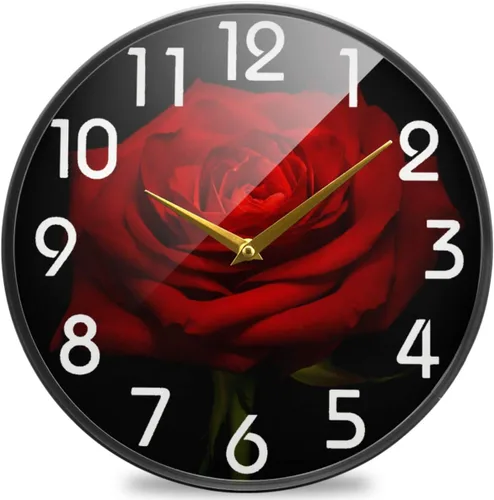 Miniatura 12 de Naanle Reloj de pared redondo con estampado de bandera de la policía estadounidense envejecida, reloj de escritorio analógico silencioso de cuarzo