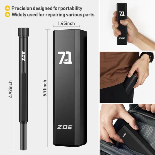 Miniatura 4 de ZOE Juego de destornilladores de precisión, juegos de destornilladores pequeños 71 en 1 con estuche y magnetizador, mini juego de destornilladores
