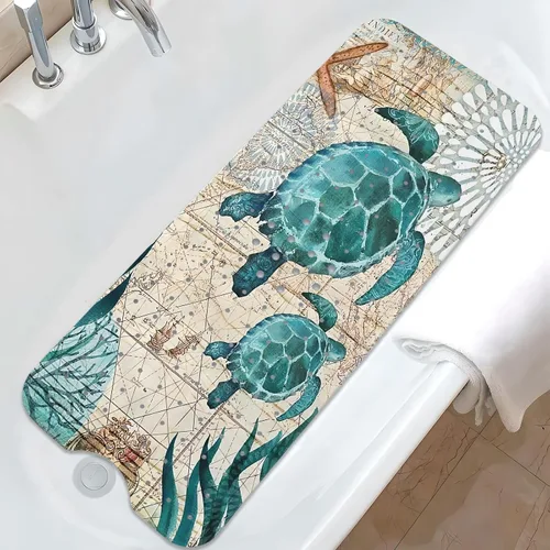 Miniatura 25 de Tapete de baño de sirena antideslizante, bonito tapete de baño de goma para bañera, tapete de baño para niños y niñas pequeñas, tapete de ducha