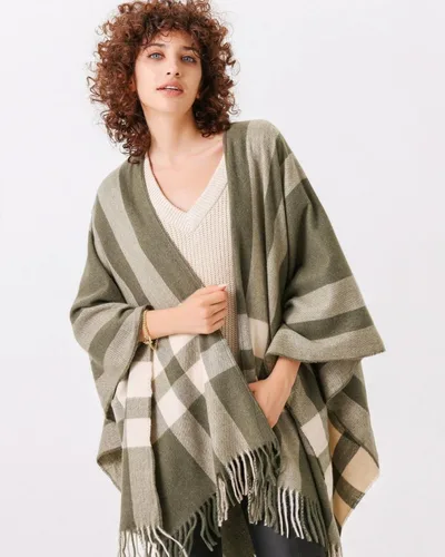 Miniatura 5 de Moss Rose Chal de viaje para mujer poncho frontal abierto capa para otoño e invierno