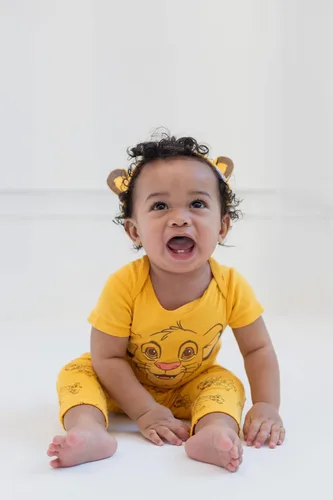 Miniatura 2 de Disney Mickey Mouse Minnie Mouse Lion King Winnie The Pooh Baby Bodysuit Pants and Hat 3 Piece Outfit Set Newborn to Infant