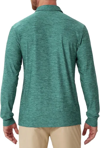 Miniatura 60 de NAVISKIN Camisas polo de manga larga para hombre, camisas de golf con cuello UPF 50 SPF para hombre, secado rápido, absorbe la humedad