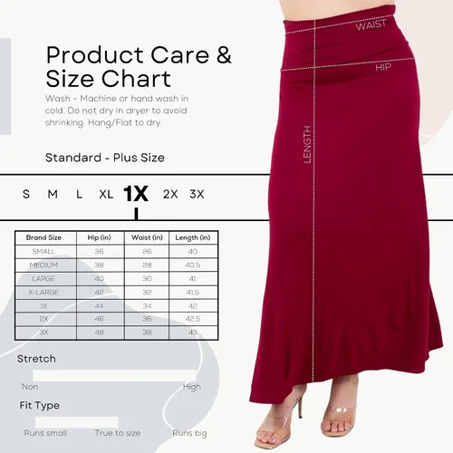 Miniatura 2 de Azules 3 Pack Women’s Maxi Skirt – Soft Stretchy Rayon Fold Over High Waist Long Flowy Boho Skirt for Casual or Dressy Wear
