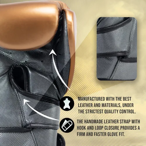 Miniatura 4 de CLETO REYES Hero - Guantes de boxeo con doble correa de velcro para entrenamiento, combate y sacos de boxeo pesados
