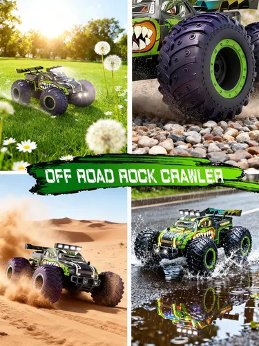 Miniatura 2 de Coche de Control Remoto, Vehículo RC Juguete, Camión RC de Alta Velocidad 20 KM/H Todo Terreno con 2 Faros y 2 Baterías Recargables, Juguetes