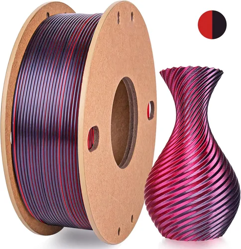 Miniatura 20 de Filamento de seda PLA para impresora 3D Filamento de seda PLA de triple color 1.75mm Filamento para impresión 3D Compatible con la mayoría de Tri