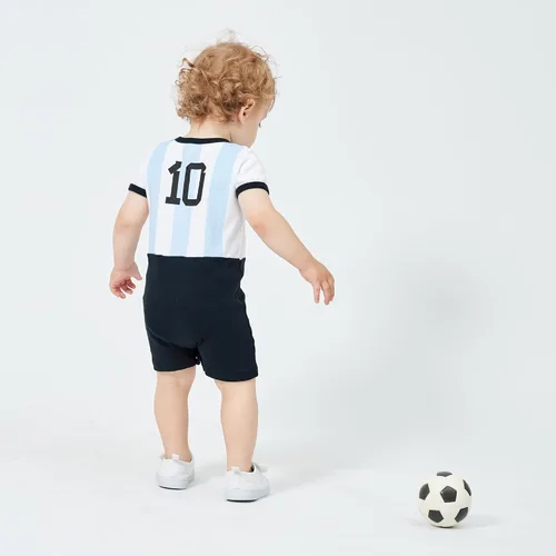 Miniatura 3 de Camisetas deportivas para bebé, traje de fútbol para niño y niña, camiseta de fútbol para recién nacidos, ropa de mameluco de fútbol