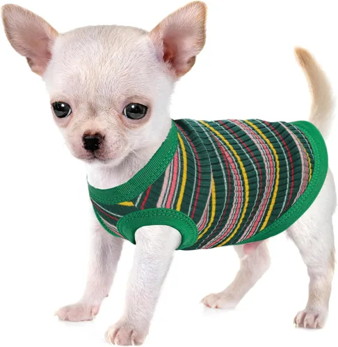 Miniatura 18 de Eleva la Comodidad y Moda de tu Mascota: Chaleco de Camisa para Perros de Algodón 100% Acanalado Premium para Razas Pequeñas como Chihuahuas, Rosa