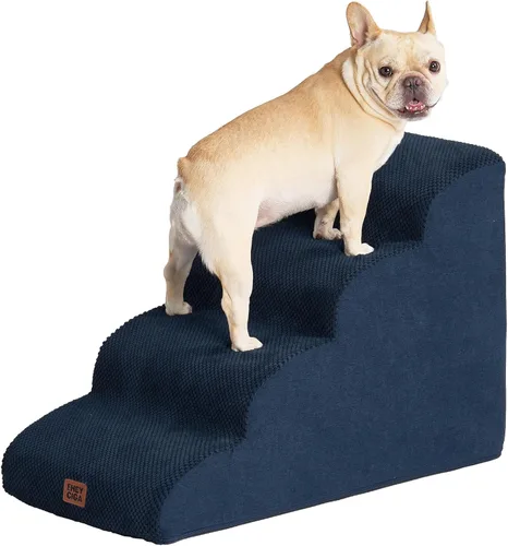 Miniatura 51 de EHEYCIGA Rampa de escaleras curvadas para perros pequeños de 15.7 pulgadas de alto, escalones para perros de 3 escalones para sofá y silla