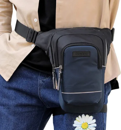 Miniatura 4 de Riñonera de nailon para hombres y mujeres, motocicleta, ciclismo, riñonera para viajes, al aire libre, senderismo, táctica, bolsa cruzada