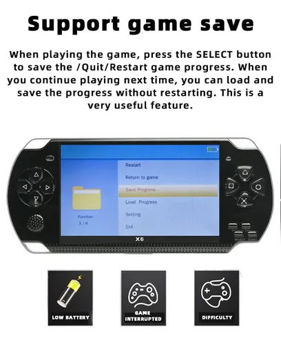 Miniatura 3 de JXD Handheld Game Console 4.3 inch 8GB Built in 2000 Games for Multiple Simulators X6 Retro Video Game Console Mp3/4/Ebook TV Out Mini Hand Portable