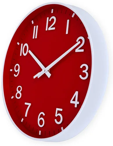 Miniatura 3 de HZDHCLH Relojes de Pared Rojos a Batería, 12 pulgadas Silenciosos Sin Tic Tac Modernos de Navidad Reloj de Pared para Sala de Estar Dormitorio