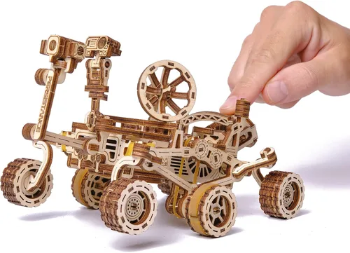 Miniatura 6 de Wood Trick Mars Rover - Rompecabezas mecánico 3D de madera – Monta hasta 13 pies – 7.9 x 4.7 pulgadas – Kit de modelo de bricolaje para adultos