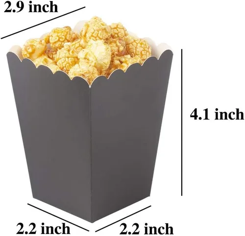 Miniatura 2 de Mini cajas de palomitas de maíz negras, paquete de 36 soportes desechables de papel para palomitas de maíz, recipientes para cumpleaños, bodas, Azul